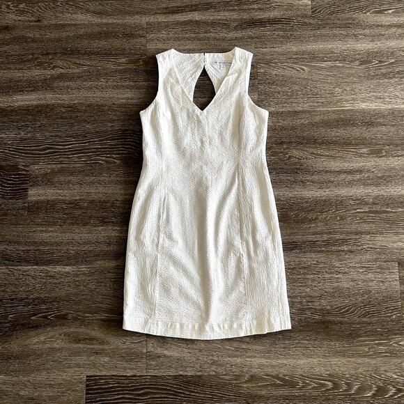 EUC Southern Tide Baxlee White Seersucker Shift‎ Dress Size 2 Sleeveless Summer - Picture 3 of 16